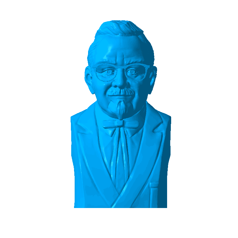 rotating animation of a 3d model file of a character bust sculpture