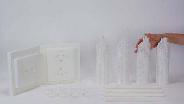 High-quality fabricated brand display piece created with large-scale 3D printing for commercial and event marketing.